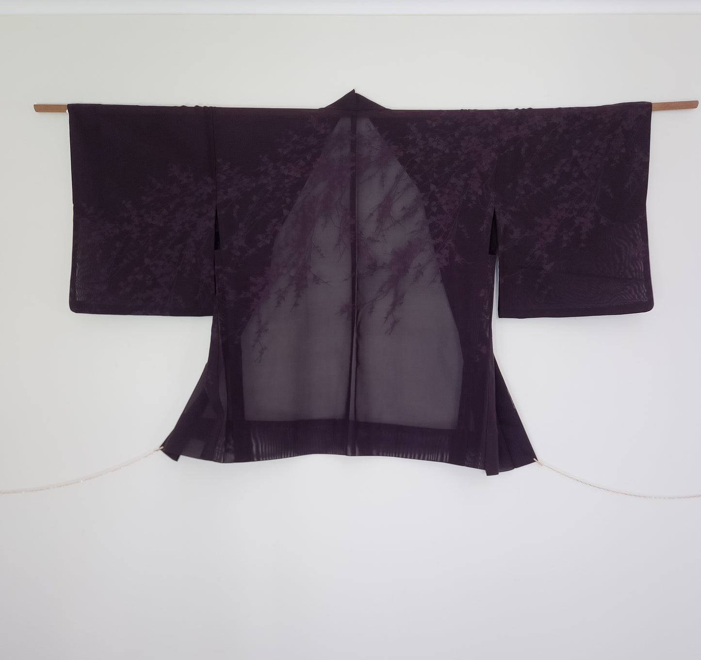 Sheer purple jacquard haori