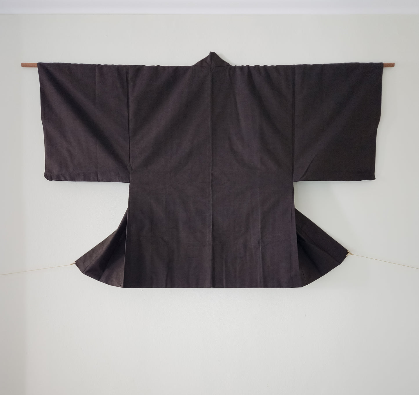 Heavy charcoal raw silk tsumugi haori