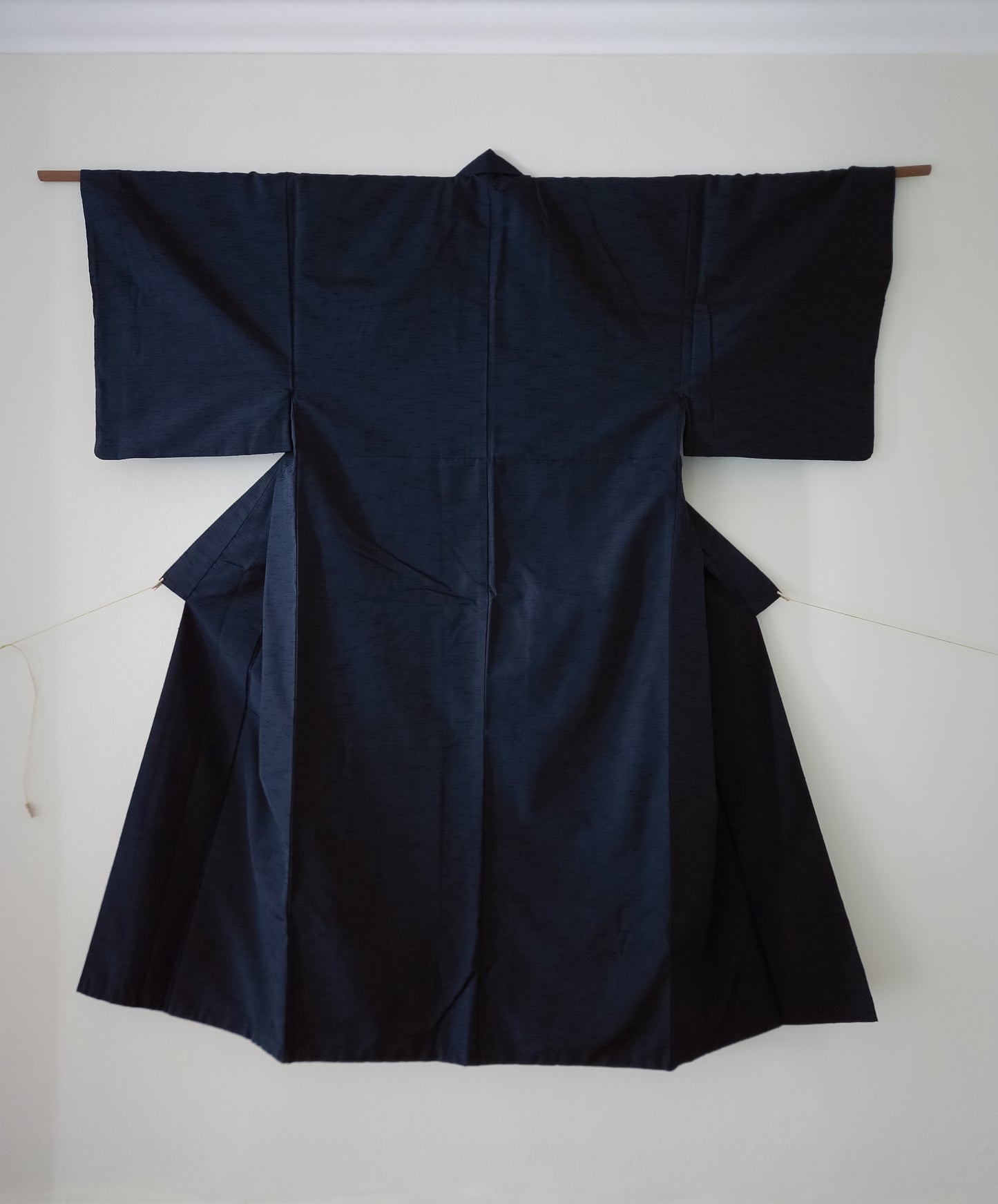 Heavy black tsumugi kimono