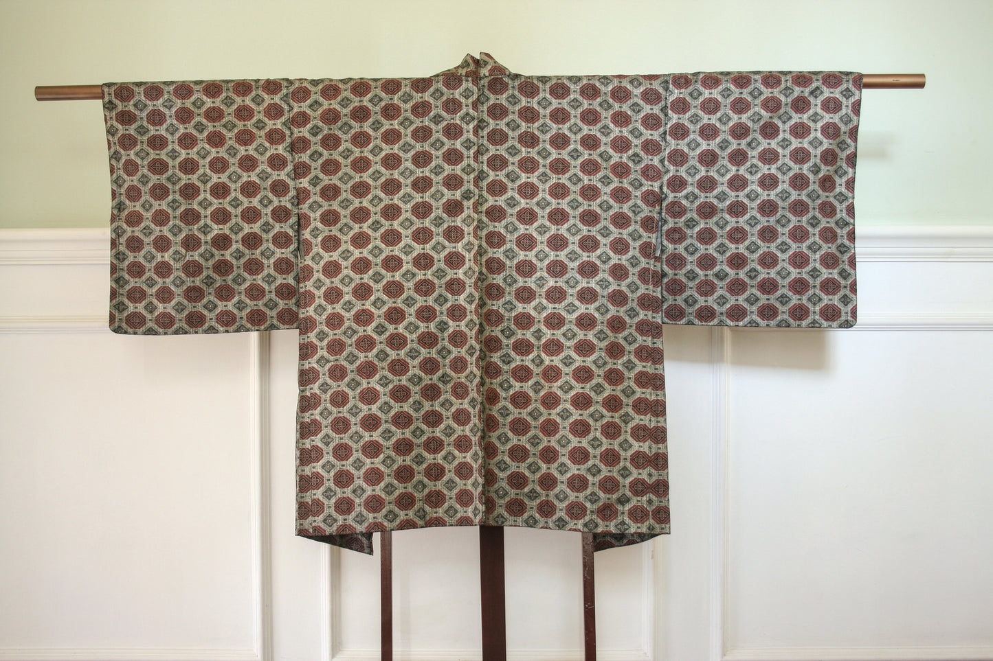 Metallic print haori