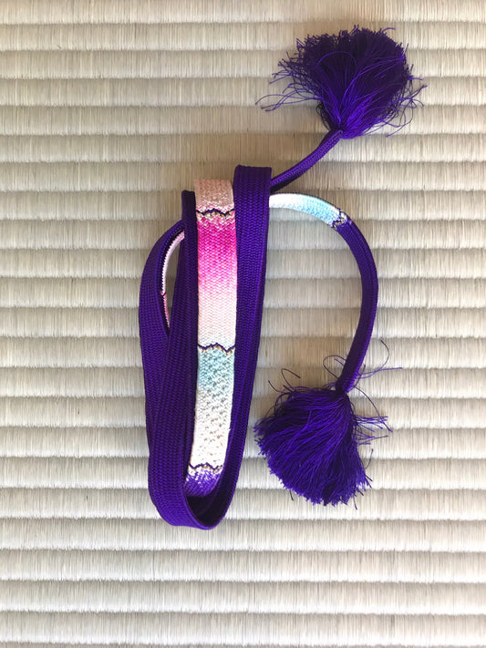 Purple and ombre obi-jime belt