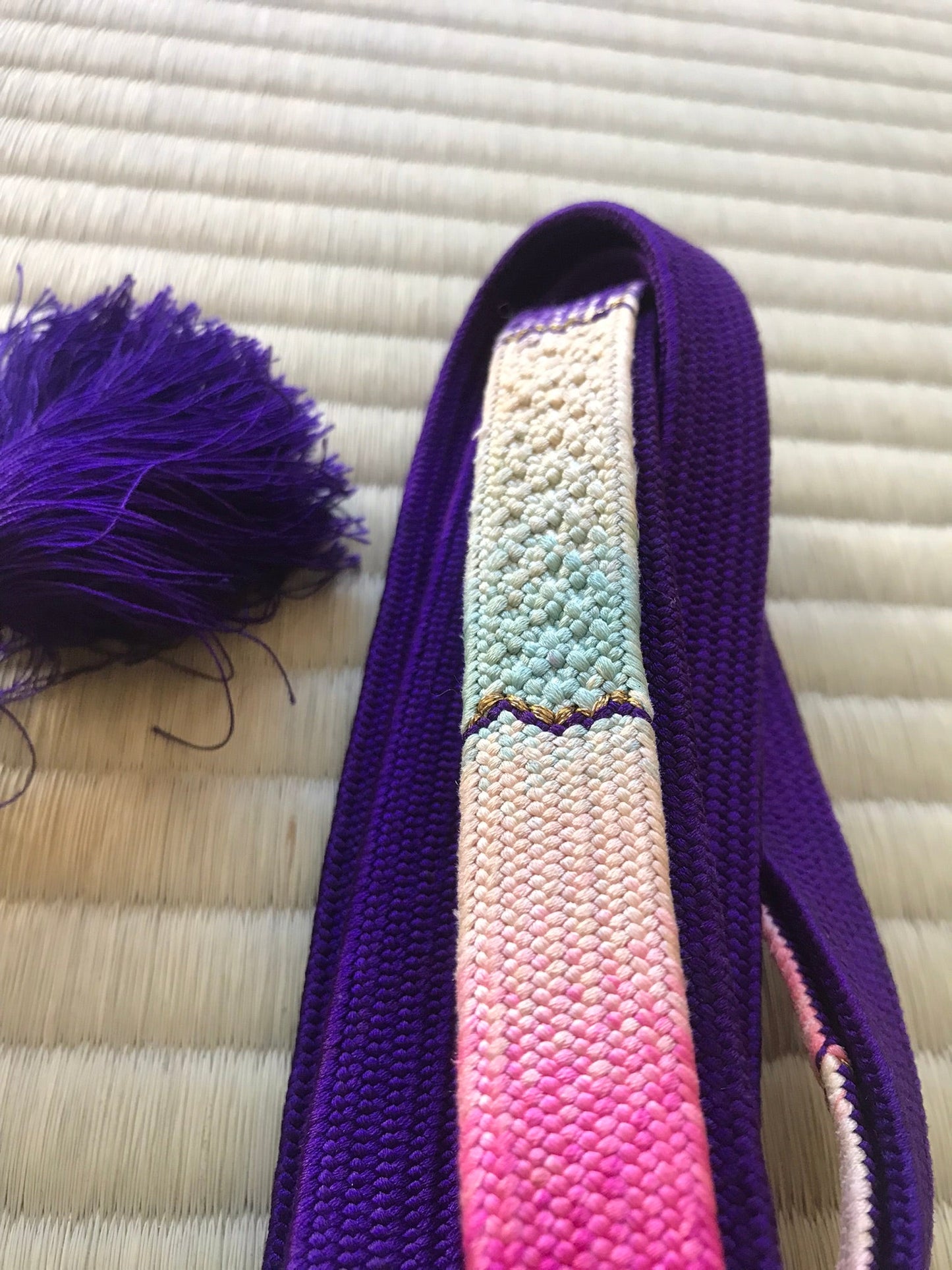 Purple and ombre obijime belt