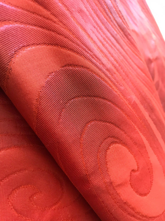 Orange high density silk fukuro-obi