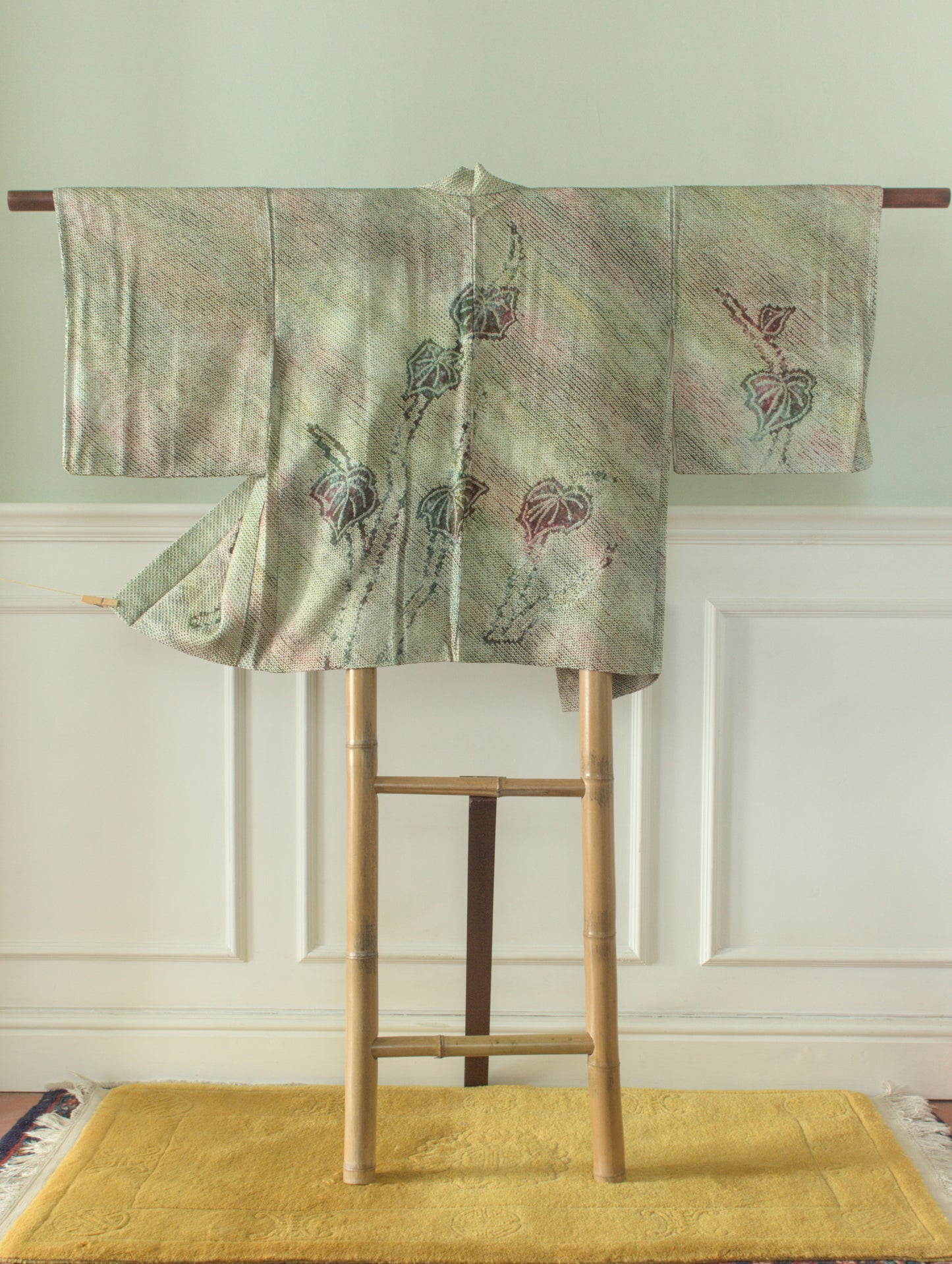 leaf design tie-dye kimono jkacket
