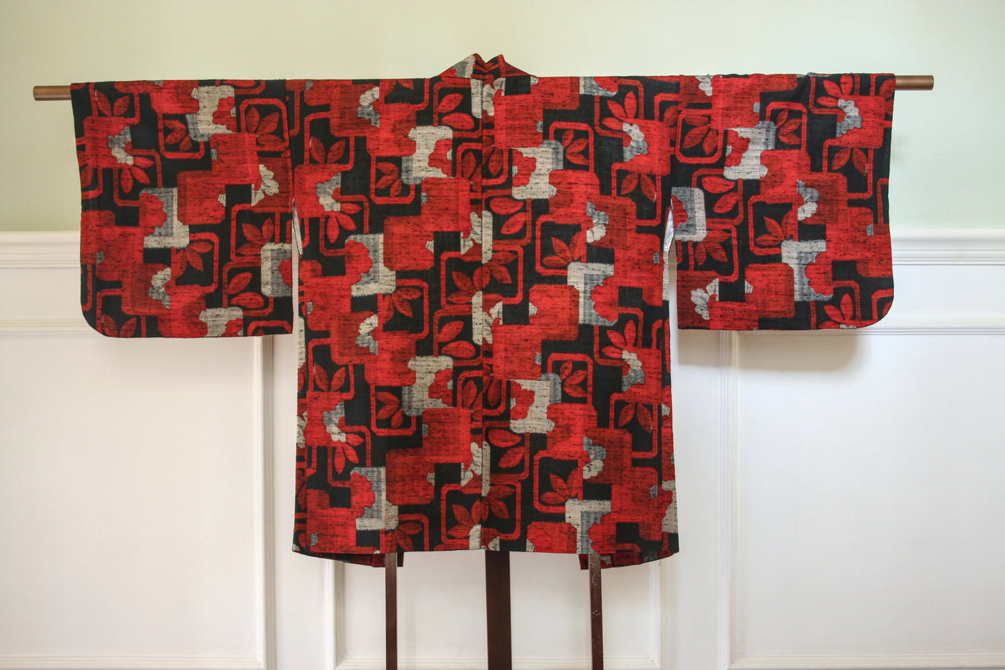 Red kasuri haori
