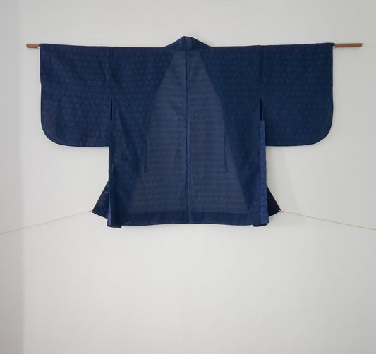 Indigo sheer jacquard haori