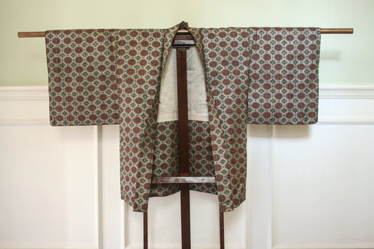 Metallic print haori