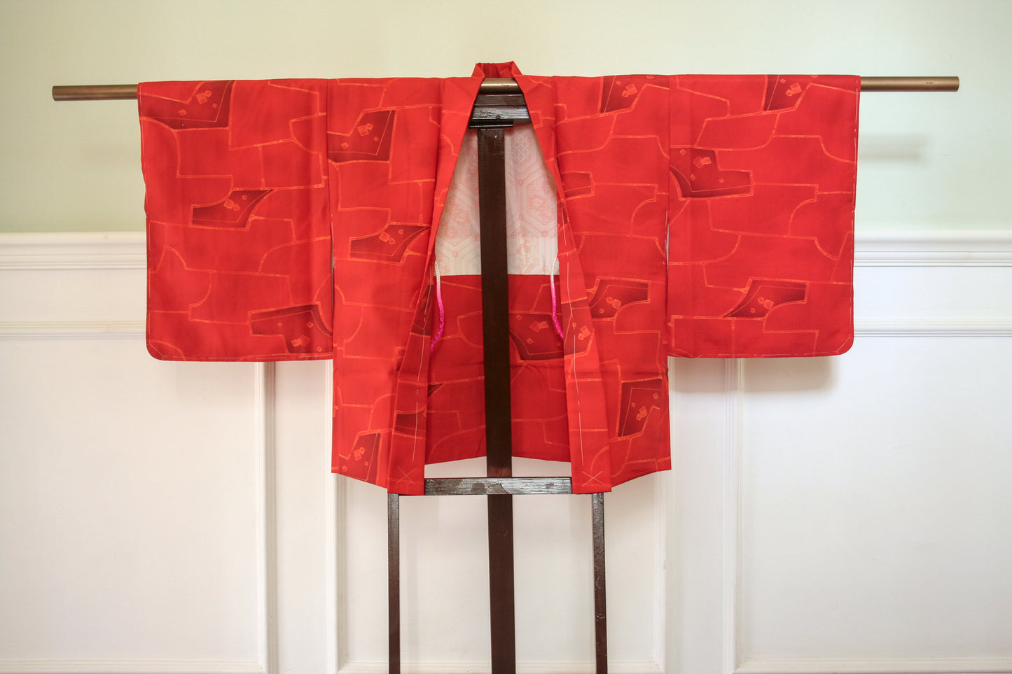 Orange abstract print haori