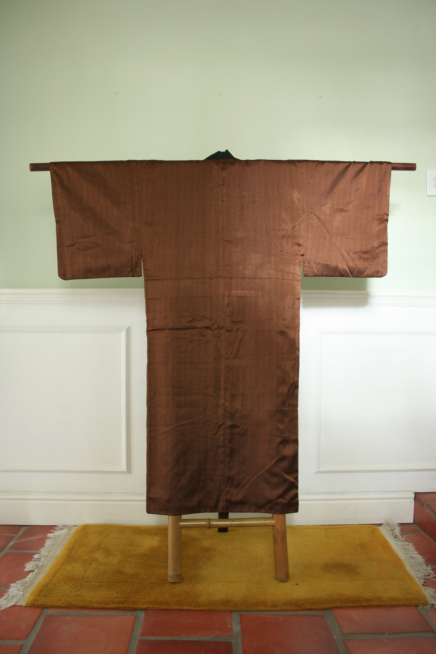 Bronze and indigo kimono