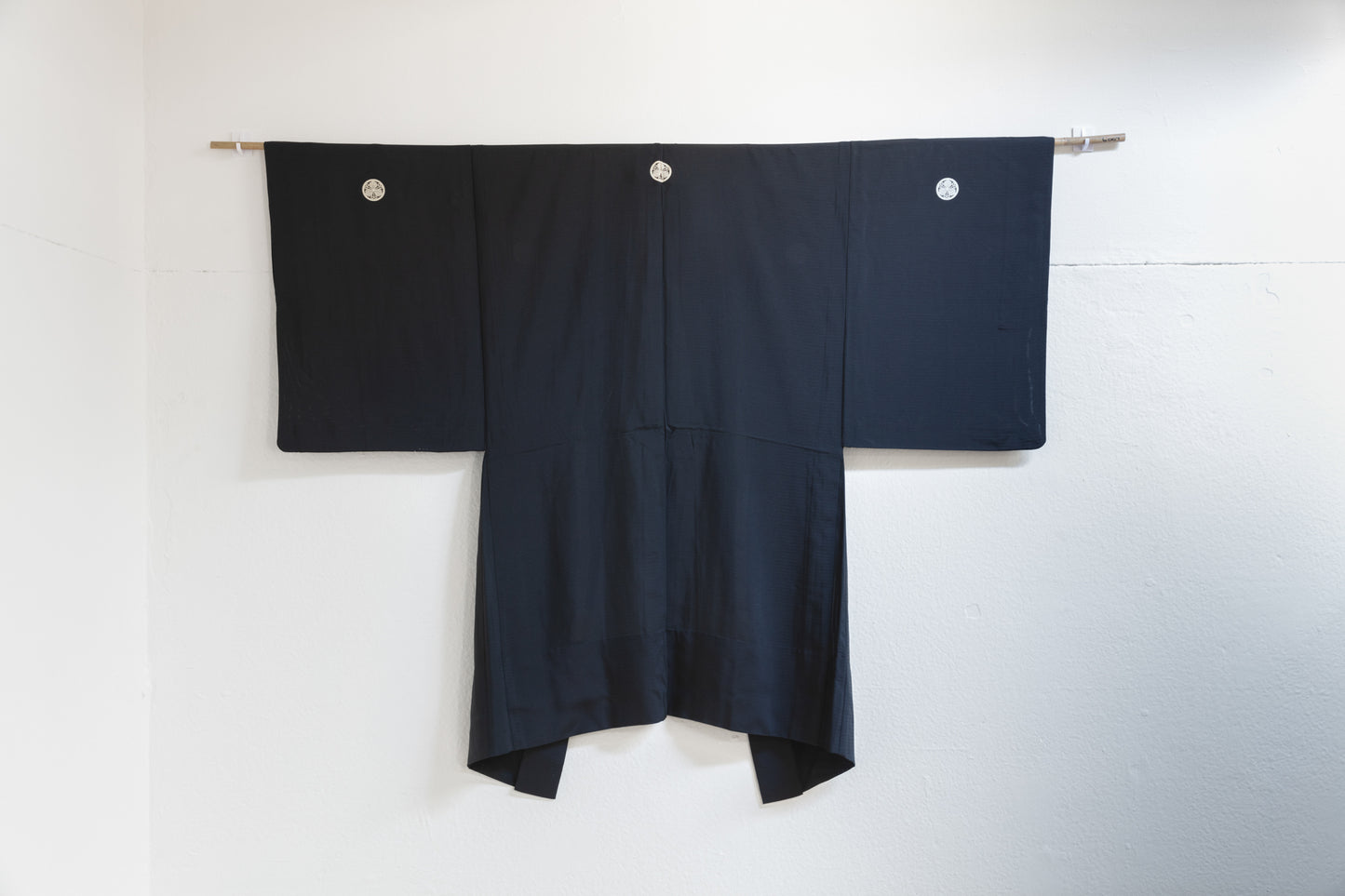 Formal black gauze haori with eccru ties