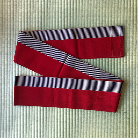 Red and stripe hanhaba obi