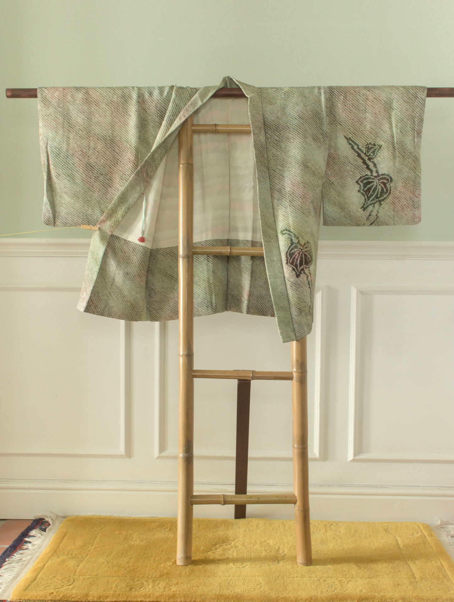 leaf design tie-dye kimono jkacket