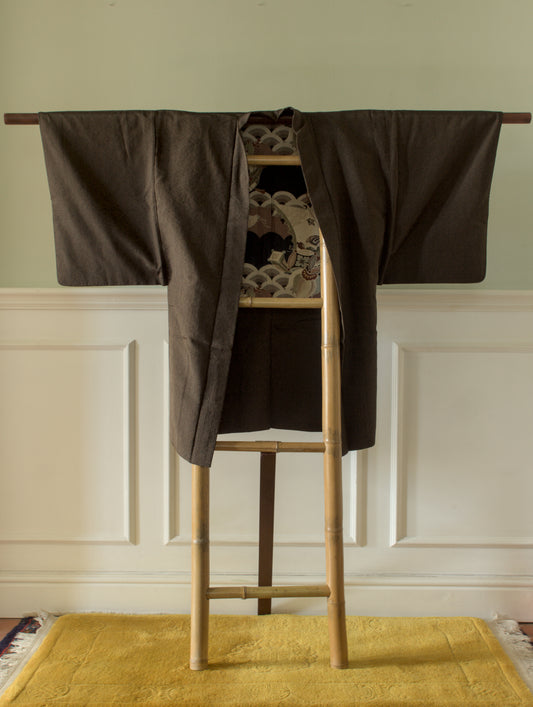 Silk and wool blend kimono jacket