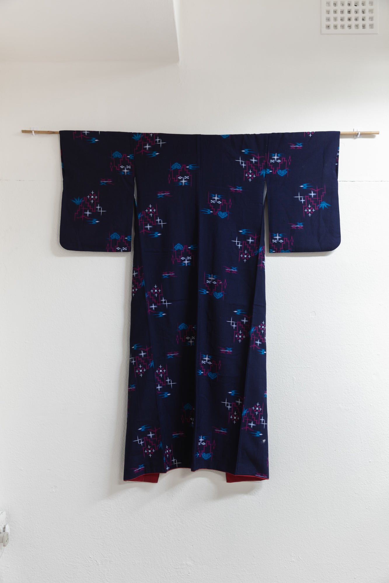 indigo printed kimono back