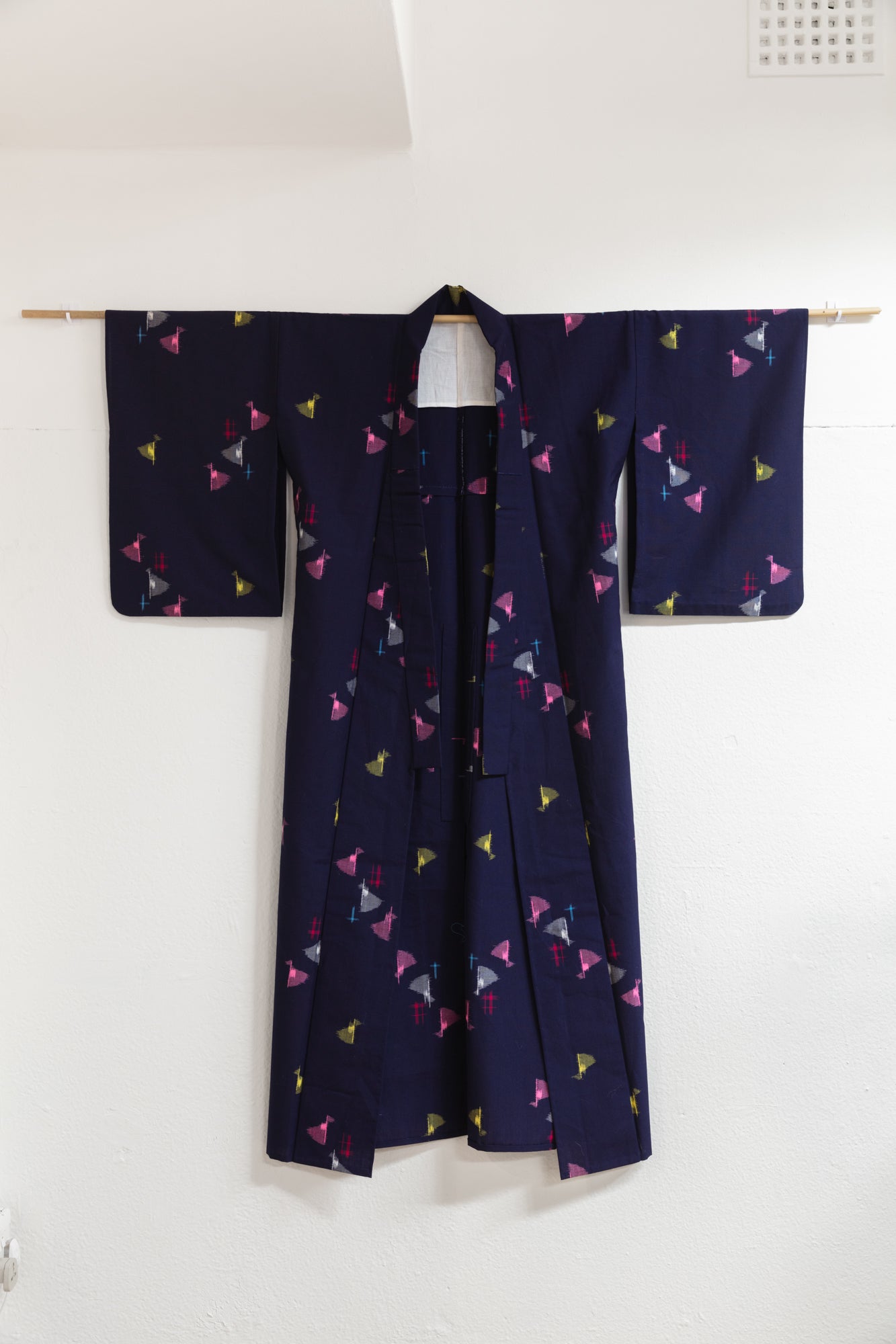 indigo kimono with fans front