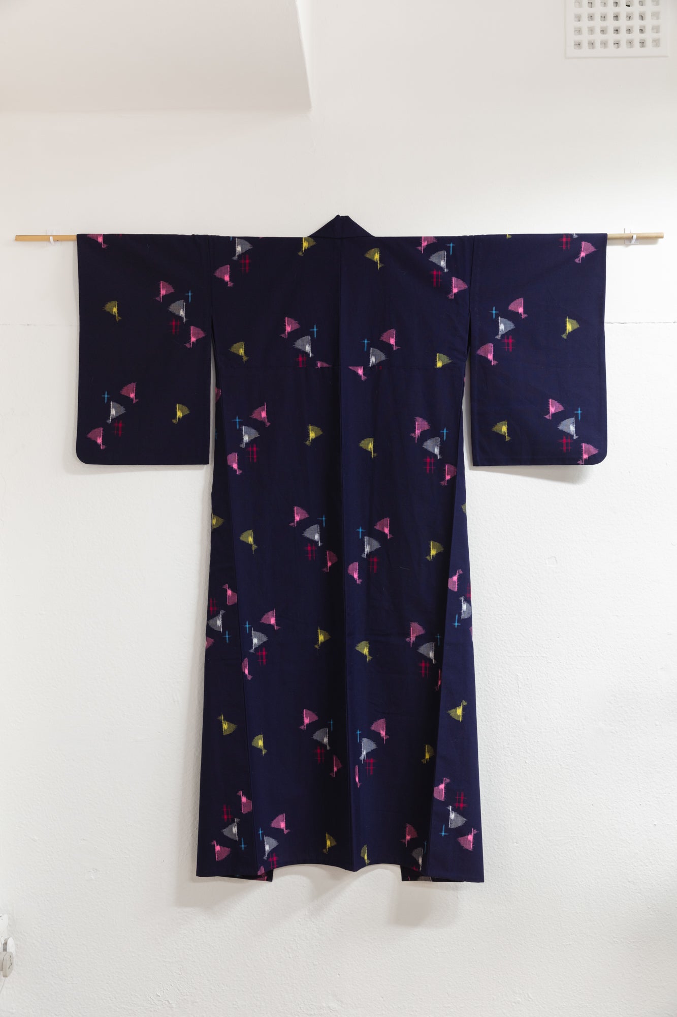 indigo kimono with fans front