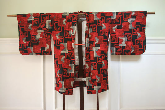 Red kasuri haori
