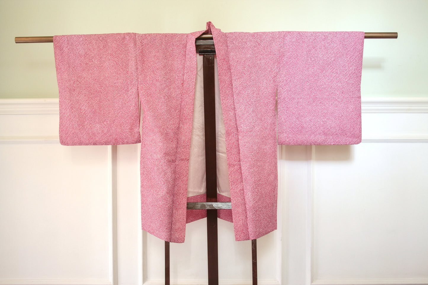 Pink silk kimono top